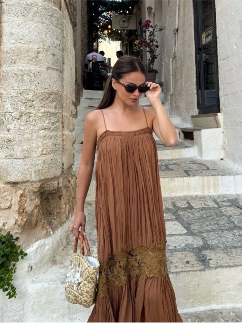 NWT Zara ZW Collection Wrinkled Embroidered Dress S - Picture 2 of 11